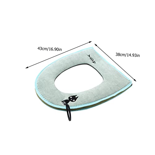 HANABASS 1 Stück Winter Toilettensitz Beheizte Toilettensitzabdeckung Kommode Einlagen Toilettensitzkissen Toilettensitzkissen Toilettenauflagen Gepolsterte Toilettensitzabdeckung Haushalt – Bild 4