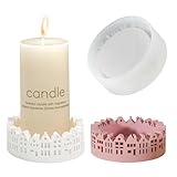 WIKIMO 1 Stück Silikonformen Gießformen Haus, Silikonform kerzenhalter 9 cm ø, Höhe 4 cm, zum Ausgießen mit Gips, Kerzen, Handwerk