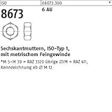  ISO 8673 6 AU M 8 x 1 ungestempelt VE=S Sechskantmuttern 100 Stück