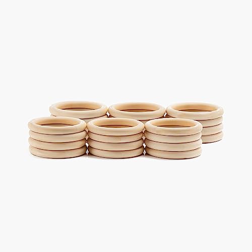 TOOINKCV 24 Stk Holzringe zum Basteln, Natürliche Holz Ringe, Unbehandelter Holz Makramee Ringe, für DIY Schmuck Makramee Armband Anhänger Schmuckherstellung Dekoration Ringe - (Ø 70mm)