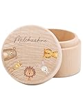 wunderwunsch® - Milchzahndose Motiv Milchzähne aus Holz mit kinderfreundlichem UV-Druck - Zahndose Milchzähne als Erinnerung an die ersten Zähnchen