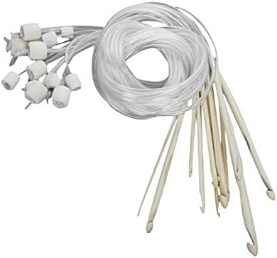 BDHI 120cm Tunisian Crochet Hooks Set Bamboo Wood Beginners Adults Plastic Cable for Knitting Yarn Weave Craft and Crocheting Projects(Y74-1) (01)