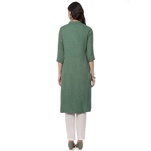 Image of Rangriti Red Art Silk Straight Kurta for Women