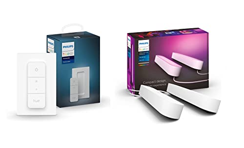 Philips Hue White Ambiance E27 2er-Pack + Smart Button – Einfaches Dimmbares Smart Light Per Bluetooth Steuern