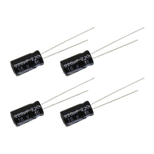 4 unidades 220uF 16 V Condensador electrolítico VOLTURY VR -40 °C +105 °C Long-Life Bajo ESR Terminales THT Pasantes radiales Condensadores electrolíticos Cover