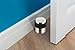 INOX Polished Stainless Steel Door Stoppers - Elegant Simple Style Door Stop with Durable Bright Finish, Heavy-Duty Floor Mounted Hardware, Scratch Protection, 1.58