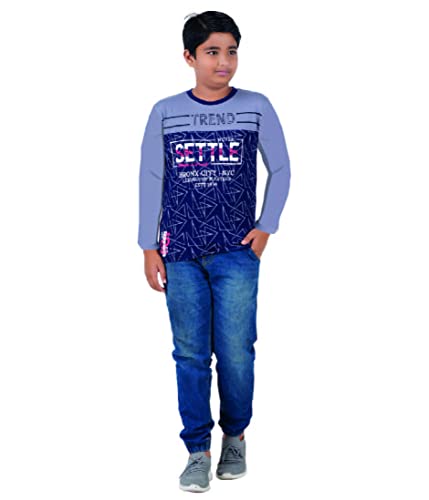 Image of CHECKERSBAY Boys Cotton Printed Full Sleeve T-Shirt