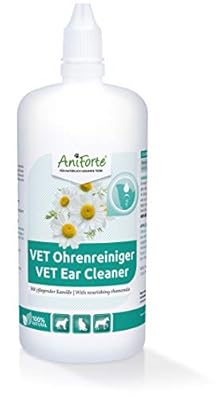 AniForte Ear Cleaner 250ml for Dogs, Cats, Pets and Horses, Stop Itching, Head Shaking & Smell, For Dogs With Wax, Mites, Yeast, Itching & Ear Odour, Quick Results with Chamomile