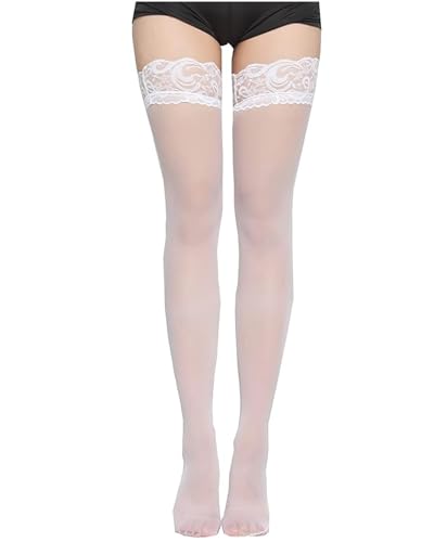 Image of Neska Moda Women & Girls 1 Pair Nylon Transparent Thigh High Stockings /Tights-STK81