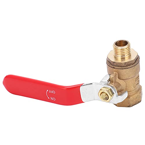 Air Compressor Ball Valve Cast Copper Pipe Fitting Air Compressor Accessory, 1/2in Female Thread 1/4in Male