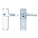 Aluminium Lever Lock Door Handle Handles Set With Spindle + Fixings