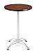 OFM Round Cafe Table, Chrome Base, 24", Gray Nebula