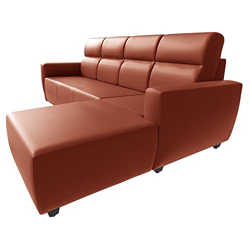 Image of Wakefit Sofa Set | 3 Year Warranty | Sofa 3 Seater, 3 Seater Sofa for Living Room, Wooden Sofa Set, 3 Seater + Right Aligned, Sofa for Living Room - Belize(Romance : Tan)