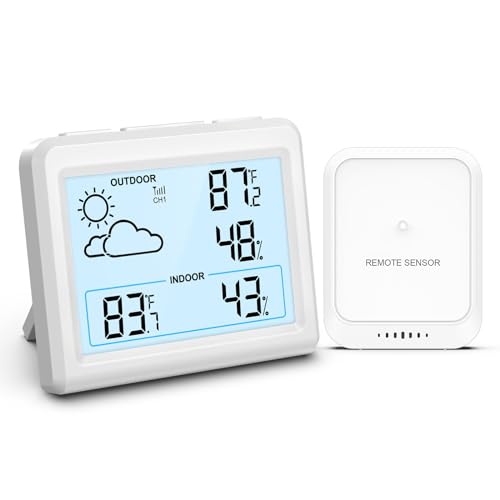Ankilo Wetterstation Funk mit Außensensor,3,7 Zoll Luftfeuchtigkeit Monitor Wireless mit Wettervorhersage,Außen Innen Thermometer Hygrometer Raumthermometer Funk,Digital Raumthermometer Ankilo Wetterstation Funk mit Außensensor,3,7 Zoll Luftfeuchtigkeit Monitor Wireless mit Wettervorhersage,Außen Innen Thermometer Hygrometer Raumthermometer Funk,Digital Raumthermometer