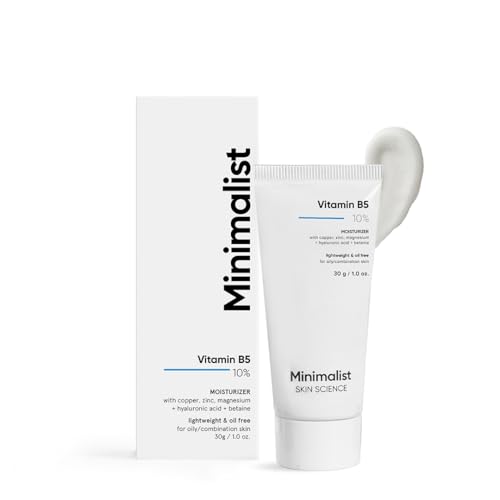 Minimalist Dehydrated Skin & Damaged Barrier Repair Moisturizer with 10% Vitamin B5 for Oily & Acne-Prone Skin | Oil-Free Hydration & Lightweight Gel Formula | Fast-Absorbing & Non-Sticky Lightweight Winter Cream For Women & Men | Fragrance-Free | 30 grams