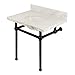 Kingston Brass KVPB3030MB0 Templeton Console Sink, Carrara Marble/Matte Black