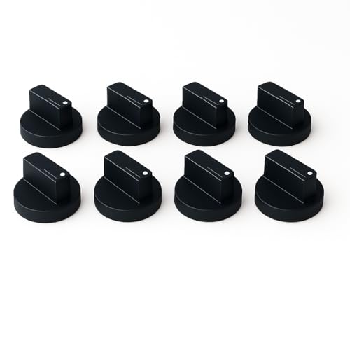 Image of Gas Stove Control Knob (Pack of 8) | LPG Gas Chulha Replacement Knobs | Push Fit Cooktop Knobs | Heat Resistant Plastic | Black