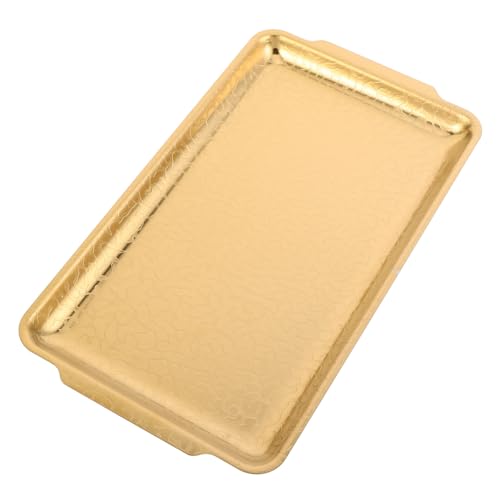 FUNOMOCYA Stainless Steel Grill Pan Large Rectangle Serving Platter Bbq Plate Warming Plate for Gas Stove Silver Metal Serving Tray