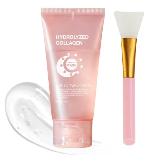 Collagen Night Wrapping Mask,Collagen Maske Gesicht Overnight, Kollagen Maske Overnight,Bio Collagen Face Mask,Collagen Overnight Wrapping,Hydrolyzed Collagen for Glowing Skin(1Stück)