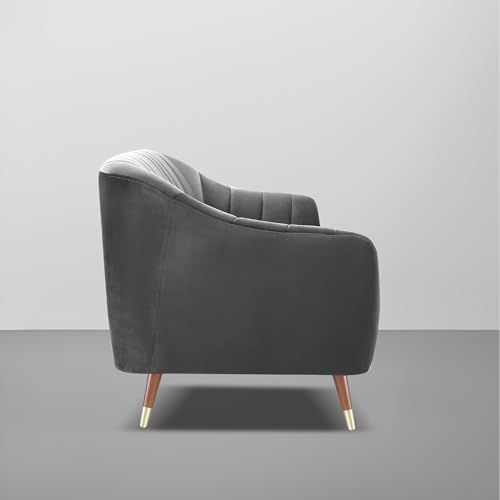 Image of Casaliving Anyse 3 Seater Sofa Set for Living Room (Dark Grey Fabric) Premium Fabric Sofa
