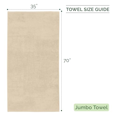 Image of Elegant Comfort Three Line Popcorn Towel Set for Bathroom 35 x 70 inches, Premium Hotel Quality 1-Pack Jumbo Towels, 100% Turkish Cotton, Soft and Durable, Quick Dry and Highly Absorbent, Ivory