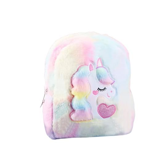 Image of Frantic Kids Velvet School Bag Plush Backpack Baby Girl Preschool Bags Ideal for Baby Boy & Girl Picnic Bags (2-5 Years)