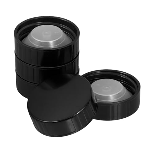 POPETPOP 5 pezzi Tappi Vite per Bottiglie Rotonde Chiusura Stagna Nera Resistente per Sigillatura Alimenti Facile da Impugnare e Riutilizzabile
