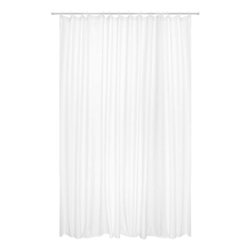 Rideau De Douche Transparent Imperméable Blanc Clair Rideaux De Bain Doublure pour Salle De Bains Moisissure Maison Hôtel avec Crochets Gratuits-W120xH200cm