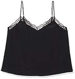 Zwei-Material Naf Naf Damen H Top, Mehrfarbig (Noir 625), 42 (Herstellergröße: 44)