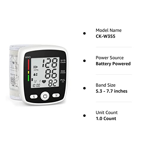 Blood Pressure Monitor Wrist Automatic Blood Pressure Cuff With Voice 2X90 Memory Rechargeable Bp Machine With Irregular Heartbeat Indicator Large Lcd Display(5.3"-7.7"Cuff) #TOP7