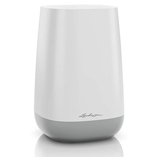 Lechuza YULA Flower, weiß/grau Seidenmatt, Hochwertiger Kunststoff, für Schnittblumen geeignet, Zur Innenraumbegrünung, 13863