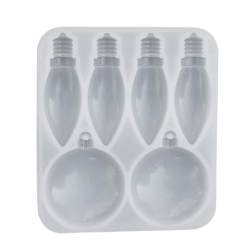 Saccgt - Molde de silicona con colgante de foco de resina para decoración navideña, suministros de manualidades, lámpara redonda, llavero de silicona