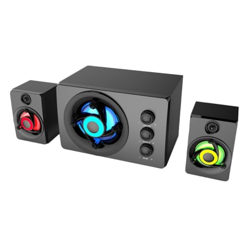 Operitacx 1 Juego Altavoz Estéreo de Madera con Subwoofer USB para Ordenador Laptop y Dispositivos Multimedia Sonido Diseño Elegante