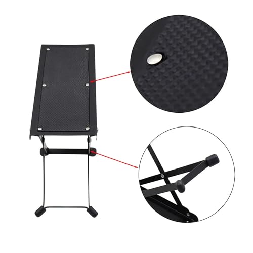 Repose-pieds réglable pour guitariste pliable et compact noir - 5