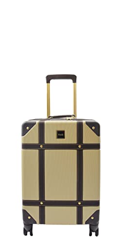 House Of Leather Maletas de viaje retro con 8 ruedas, diseño de Londres, Gold, SMALL: 55 x 35 x 22cm, 3kg, Equipaje rígido con ruedas giratorias House Of Leather Maletas de viaje retro con 8 ruedas, diseño de Londres, Gold, SMALL: 55 x 35 x 22cm, 3kg, Equipaje rígido con ruedas giratorias