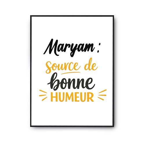 Affiche Maryam source de bonne humeur - Poster imprimé en France pour décoration murale