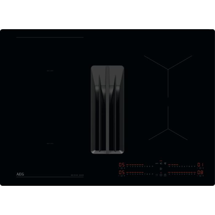Aeg NCH74B01CB, Piano cottura a induzione con cappa aspirante integrata, Black