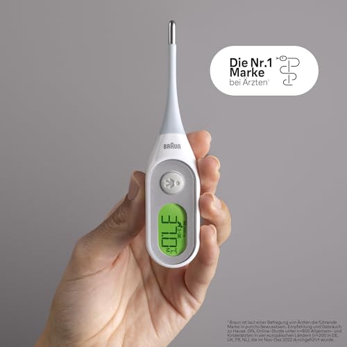 Braun Age Precision Digitalthermometer | Digitaler Stick für versch. Stellen | Oral, rektal oder unter der Achselhöhle | Geeignet für Babys und Kinder | Die #1 Marke bei Ärzten(1) | PRT2000