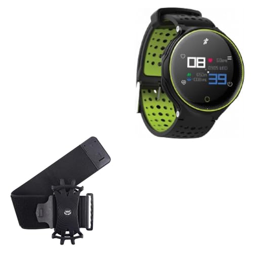 BoxWave Holster Compatible with Cherry Mobile Flare Sport - ActiveStretch Sport Armband, Adjustable Armband for Workout and Running - Jet Black