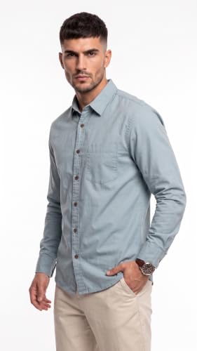Image of Amazon Brand - INKAST Men Solid Cotton Shirt | Casual Wear | Basic Essential Plain Everyday & Office Wear | Full Sleeve | Regular Fit