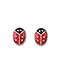 iJewelry2 rojo Lady Bug de plata de ley para niña Juego de pendientes de tuerca