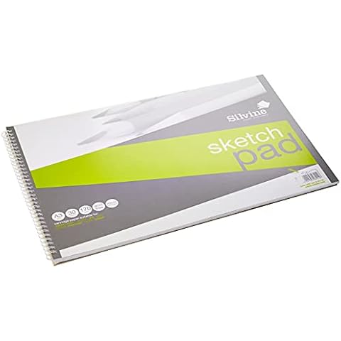 Silvine A3+ Wirebound Sketch Pad. 60 Pages (30 Sheets) 170gsm Smooth Cartridge Paper. Ref 473 Cover