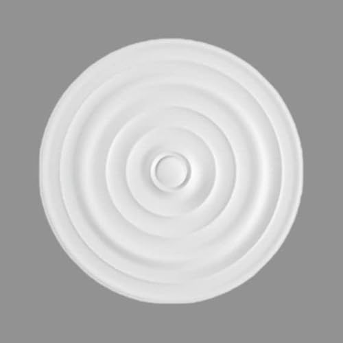 PROVISTON | Stuckrosette | Polystyrol | Durchmesser 400 mm | Weiß | Hochwertig | Stabil | Einfache Montage | Deckenrosette | Wandgestaltung Cover