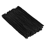 Schwarze Pfeifenreiniger - 200 Stück Bastelset | DIY Bastelbedarf Für Halloween Spinnen | Haarzubehör Set Fördert Kinder Kreativität Und Lernspaß