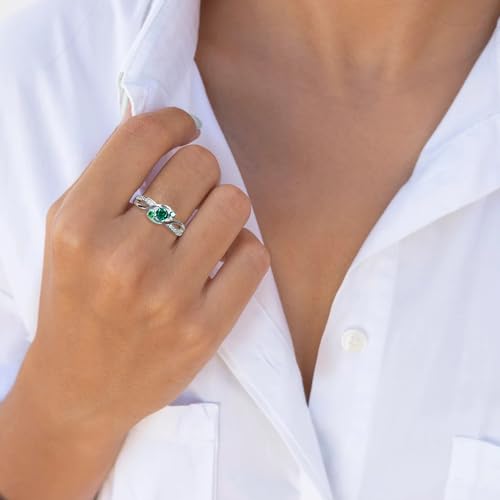 STARCHENIE 3-Stone Promise Ring for Her 925 Sterling Silver Infinity Rings for Women Engagement Wedding Band Anniversary Jewelry3