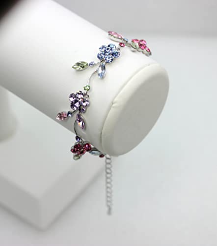 Image of Faship Gorgeous Rhinestone Crystal Floral Necklace Earrings Set