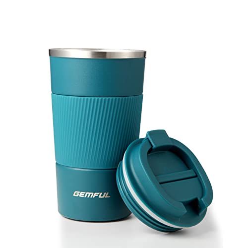 GEMFUL 17oz Travel Coffee Mug To Go Cup with Lid Stainless Steel Insulated Reusable Tumbler Leak Proof Coffee Lovers Gifts for Hot Cold Drinks Women M