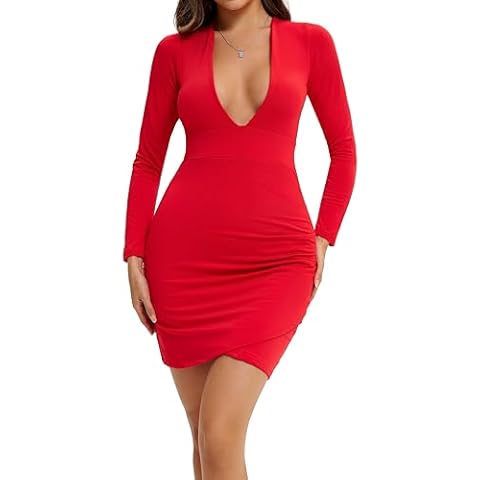 Belriviere Womens Mini Dress with Deep V-Neck Cover