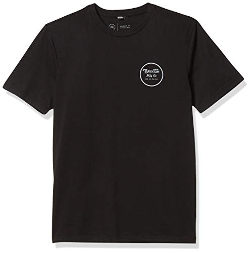 Brixton Men's Wheeler Ii Short Sleeve Premium Fit Tee, Black, M