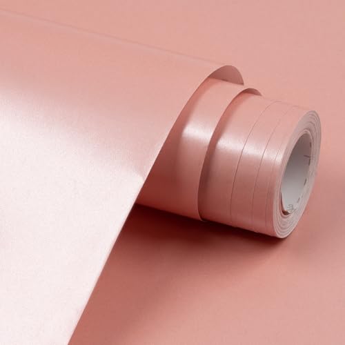 Rollo de papel para envolver regalos rosa mate, 43 cm x 12 m, color liso perlado, papel brillante para bodas, baby shower, cumpleaños, fiestas, decoraciones de regalos para festivales